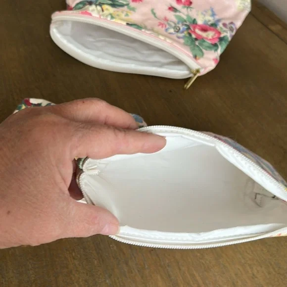 Vintage Women’s Canvas Cosmetic Bags Set of 3. Claire Floral Print. Waterproof. - Picture 11 of 13